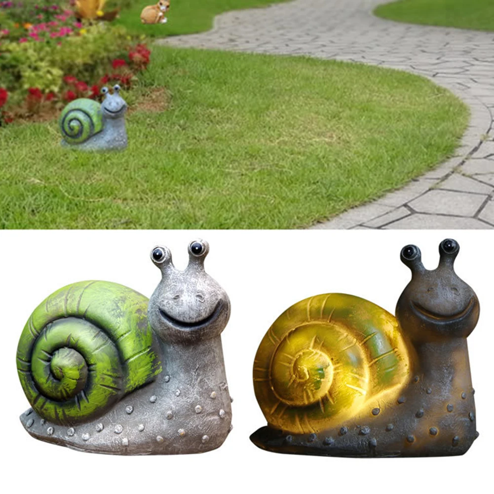 

Outdoor Ornament Waterproof Small Solar Lamp Decorative Led Snail Shape Landscape Garden Yard Balcony Courtyard Patio Resin