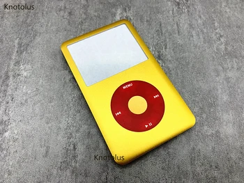 

knotolus golden front housing case cover red click wheel golden central button for iPod 6th 7th gen classic 80gb 120gb 160gb