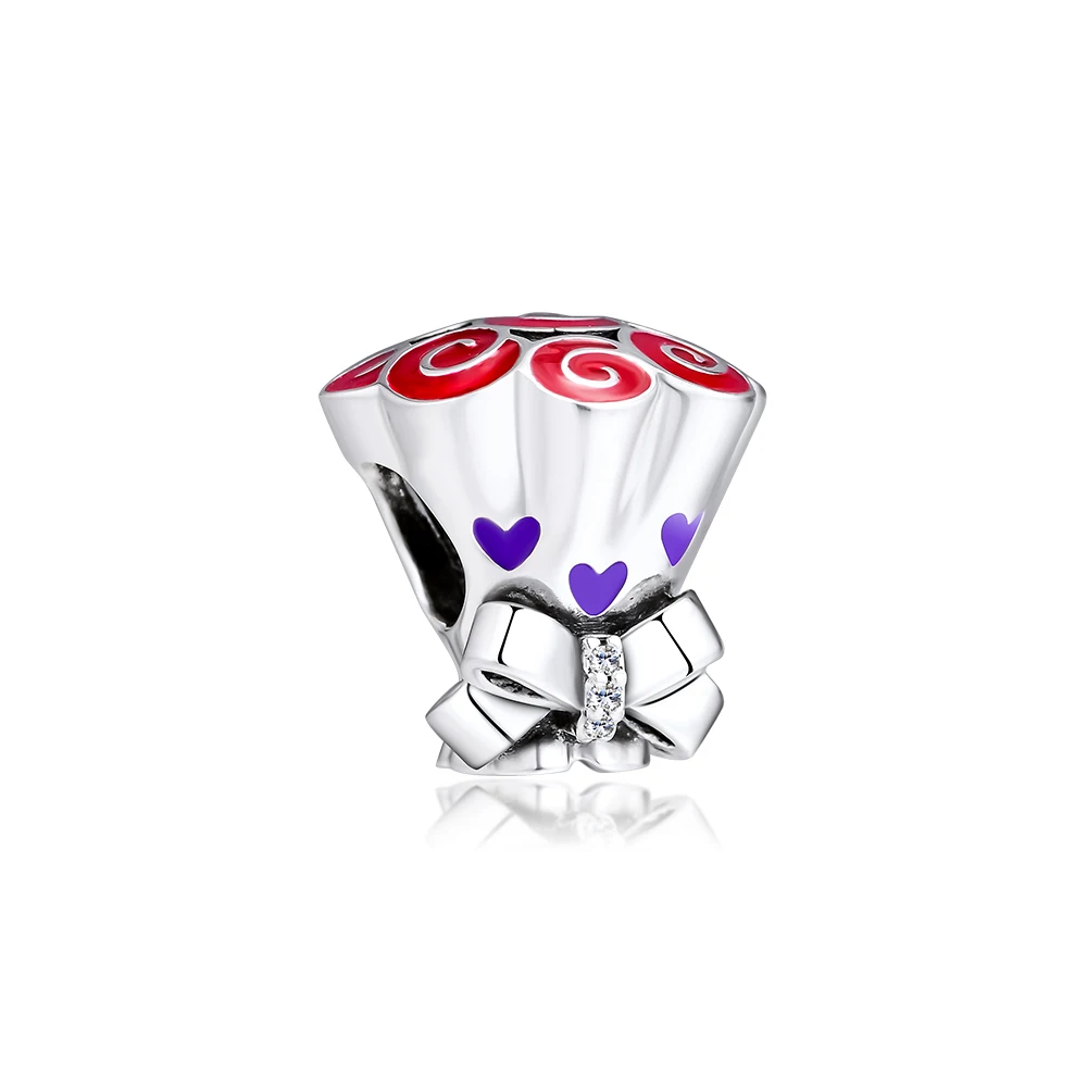 Подходит для браслетов Pandora Charms Праздничный букет бусин 925 пробы-серебро-ювелирные изделия
