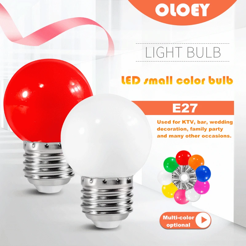 

New G45 Color Ball Light Bulb 220V E27 Outdoor Waterproof Marquee Festival Wedding Party Art Decoration 2835led Illuminated Bulb