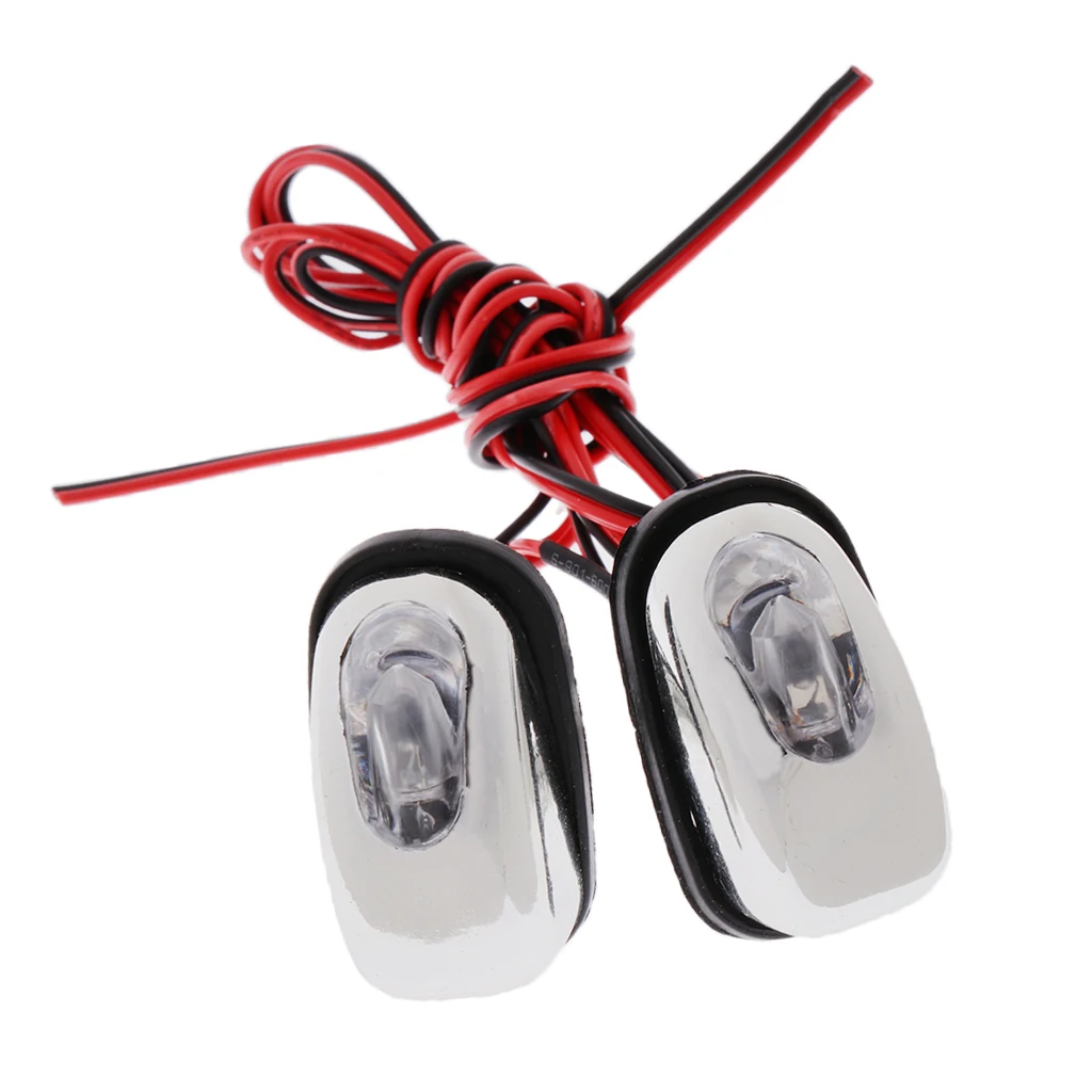 1 Pair Car Wiper Hood Windshield Water Spray Nozzle Washer with LED Light