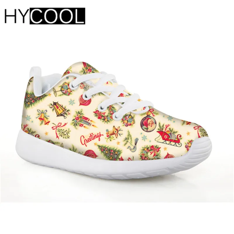 Детская обувь HYCOOL футбольная с рождеством спортивные кеды для мальчиков и