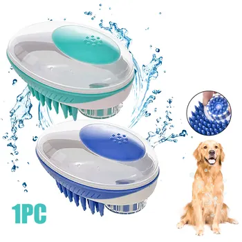 

Mini Handheld Dogs Cats Mouse Shaped Massage Shampoo Dispenser Grooming Tool Pet Bath Brush Soft Bristles Cleaning Hair Washing