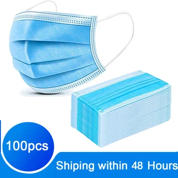 

50/100Pcs Dust Mask Disposable Non-woven 3 Layers Filter Face Mask Filter Safe Breathable Dustproof Protective Mouth Masks Men