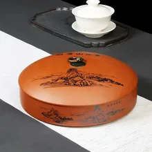 Фиолетовый Глиняный чайный торт Caddy керамическая Pu 'er чайная коробка большого размера чайный торт свободная банка для хранения чая домашний контейнер чайный набор канистра