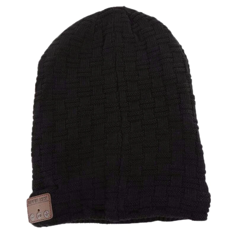 FULL-Wireless Bluetooth V4.2 Beanie Knitted Plus Velvet Winter Plaid Hat Headset Speaker Mic Hand-Free Music Mp3 Magic Warm Smar |