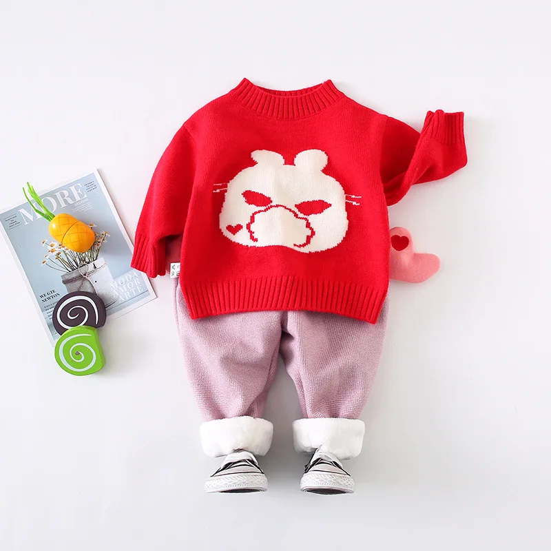 Свитер для младенцев; Новинка г.; Стильный пуловер; свитер; осенне-зимний детский базовый свитер для девочек; милые топы для маленьких девочек