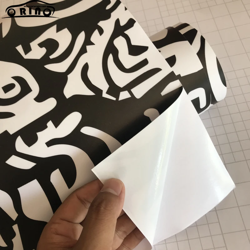 Black White Camouflage Vinyl Film Sticker-1