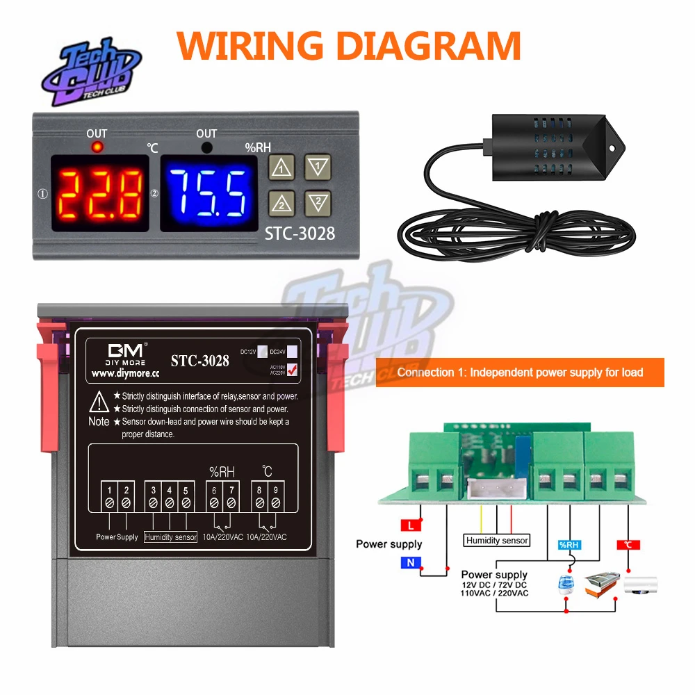 12V 24V 220V Цифровой Температура Измеритель Влажности Термостат Регулятор ЖК-дисплей Дисплей терморегулятор и гигрометром декоративные часы для STC-3028