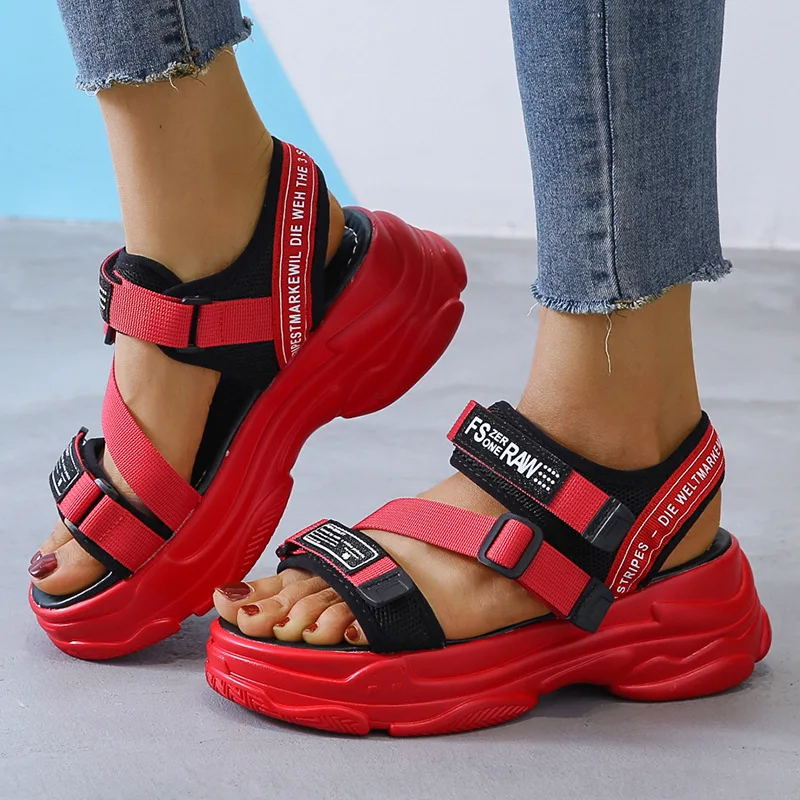 Aphixta 5cm platform women's sandals summer slides buckle Slides casual sandals cool sports shoes summer sandalia mujer