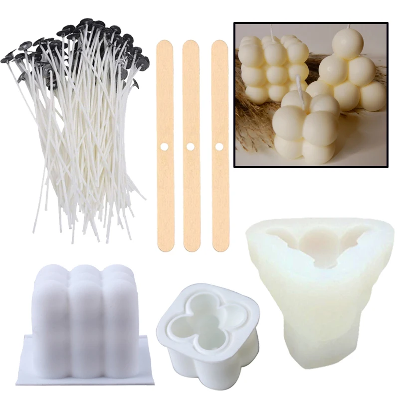 3d Ball Shaped Cube Candle Silicone Molds Set Diy Handmade Aromatherapy