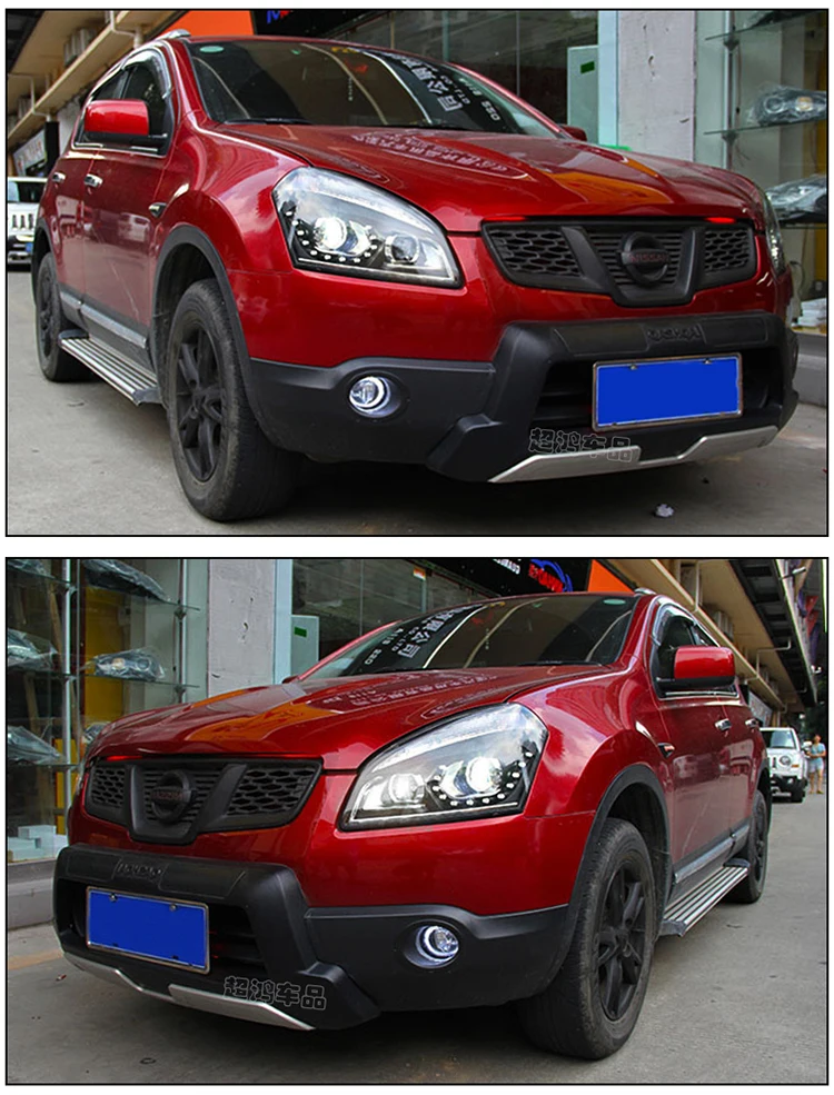 2008-2013 для Nissan Qashqai фары для автомобиля Стайлинг qashqai фара 12 высокая яркость светодиодный DRL Парковка Биксеноновые линзы HID K
