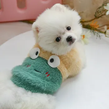 

Cute Round Neck Warm Dog Sweaters Pet Dog Plush Sweater Fleece Pet Coat For Small Dogs French Bulldog Puppy Dog Clothing