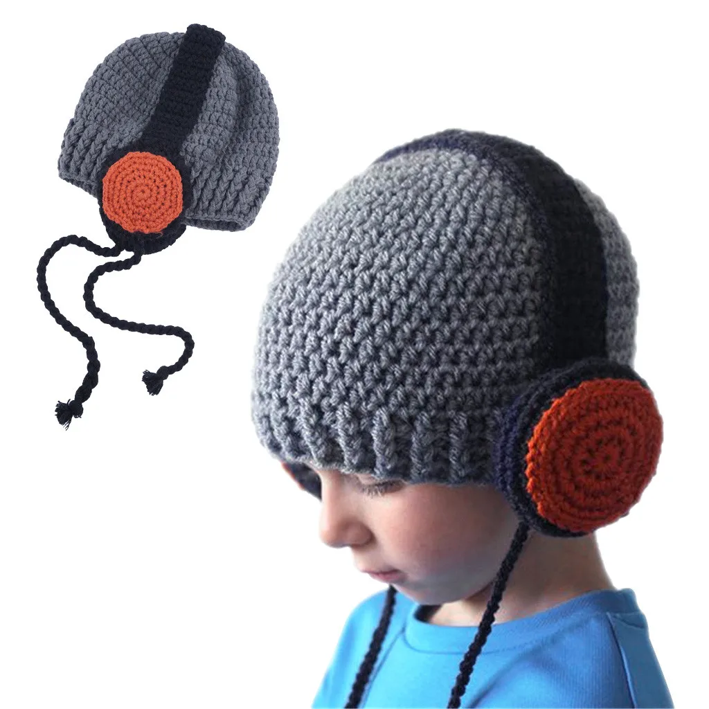 

Unique design Baby Hat Winter Warm Knit Hat Scarf Set Children Cartoon Cute Wool Hat Accessories Chapeau pour enfants @45