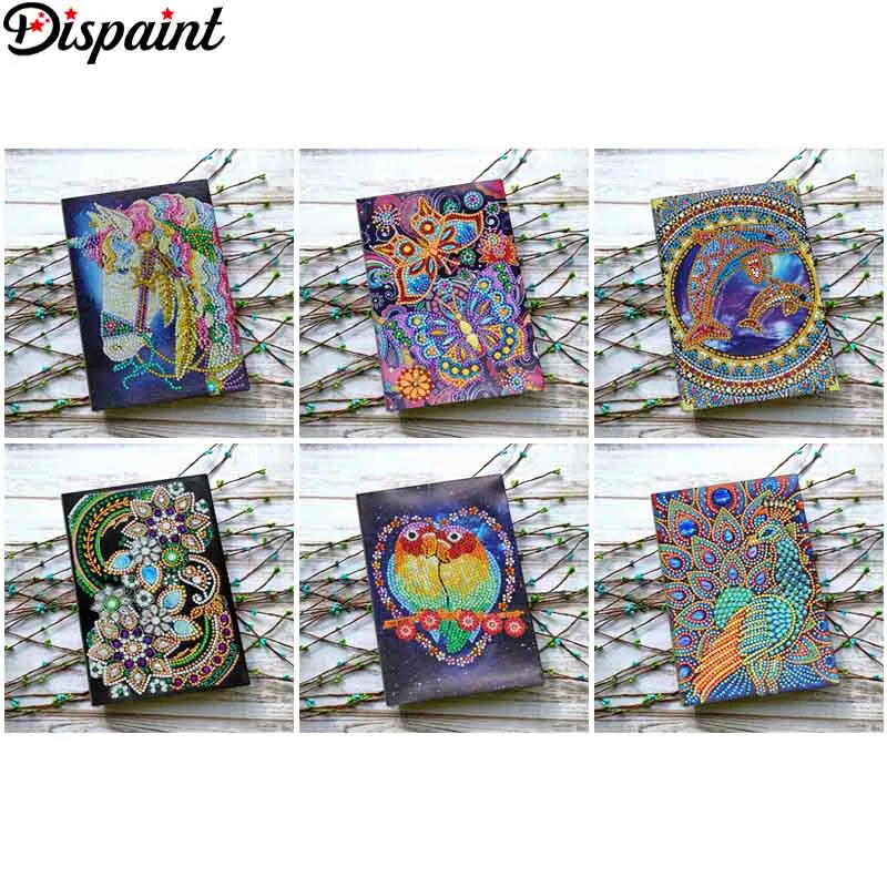 

Dispaint A5 Notebooks 5D DIY Diamond Painting Special Shape Diary Book Diamond Embroidery Cross Stitch Rhinestones Decor Gift