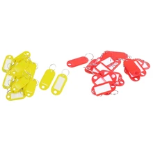 40 шт. Ключ ID Этикетки разделенное Кольцо Имя этикетки для карточек брелок, 20 шт. красный и 20 шт. желтый