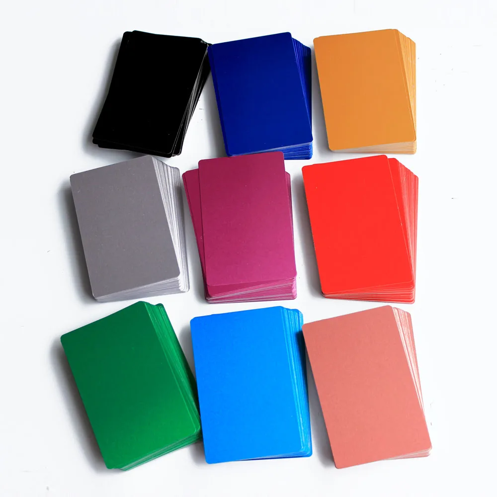 100 PACK Anodized Aluminum Business Card Blanks Laser  Round Corners 