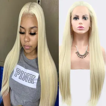 

Bombshell Gold 13*3 Synthetic Lace Lace Front Silk Straight Hair Wig Heat Resistant Fiber Suitable for Women's Daily Wig