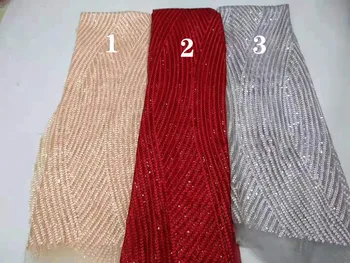 

High-grade encryption line embroidered sequins lace African lace Nigeria lace fabric suitable for party dress skirt DIY apparel