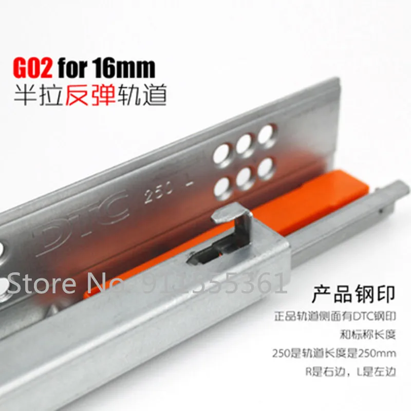 thumbnail image 2 of 1 Pair Under Mount Drawer Slides - 14 Inch (350mm), 25kg Load, Press-to-Release, Full Extension 2 of 11