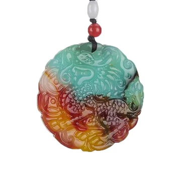 

Women Necklace Pendant Colorful Ancient Beast Jades Unicorn Pendant Free Chain Gift for Female Fashion Jewelry