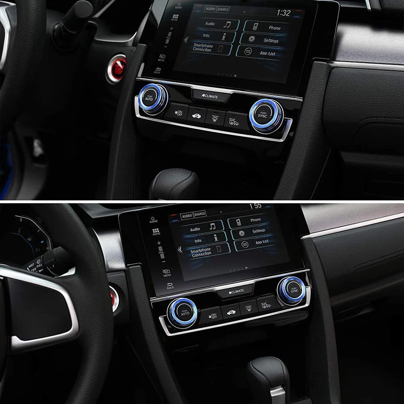 Облицовка крышки ручки кондиционера для 10 го поколения Honda Civic анодированные