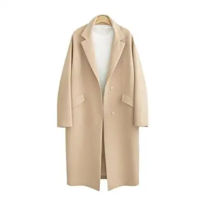 Blaser блейзер Feminino женский зимний костюм пальто с рукавом чистый цвет покрытый однобортный средней длины модный размера плюс