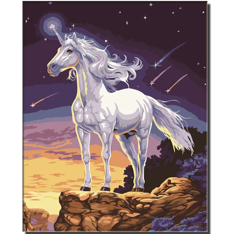 

DIY Digital Oil Painting Natural Scenery Animal Hanging Painting Pure Hand-Painted Living Room Bedroom Library Decorative Painti
