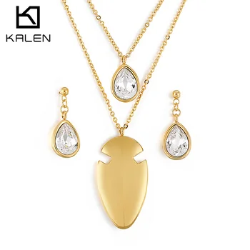 

Kalen Water Drop Oval Noble Pendant Ladies Stainless Steel Necklace Anniversary Gift Jewelry
