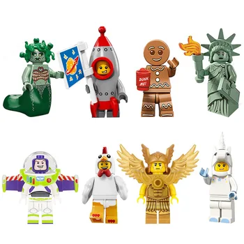 

DISNEY Statue Of Liberty Building Blocks Anime Medusa Gingerbread Man Action Figures Children Christmas Gift Toys for Boys Girls