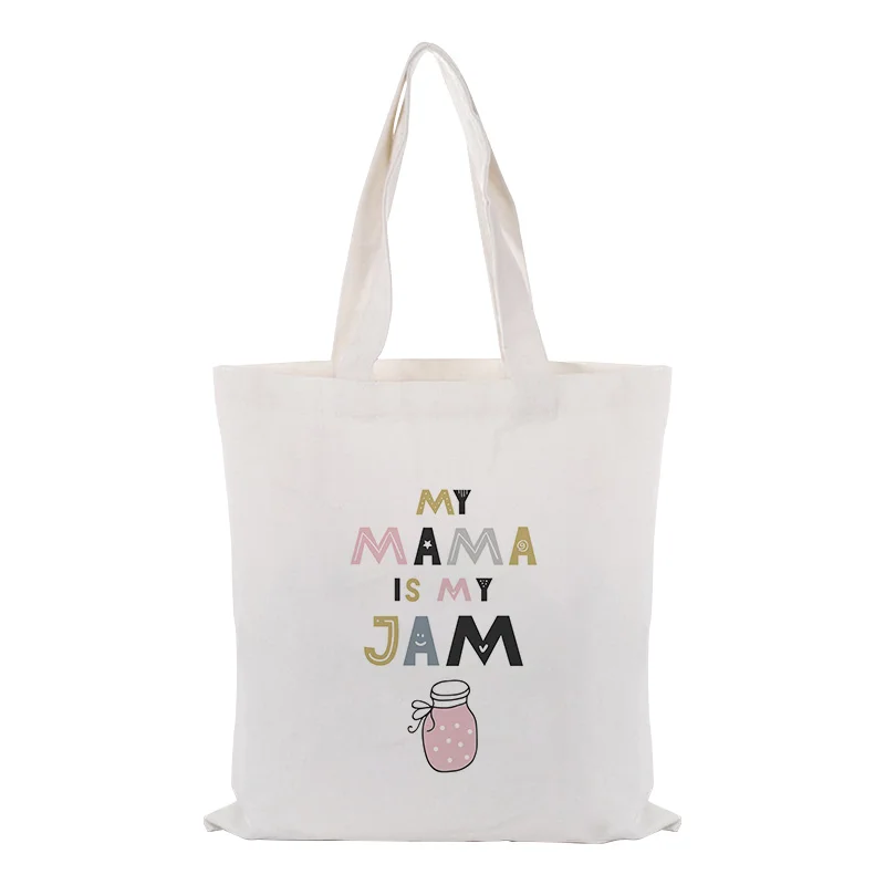 

Handbag Canvas Tote Bag Custom Print Logo Text illustration DIY Daily Use Eco Ecologicas Reusable Shopping Bag Recycle
