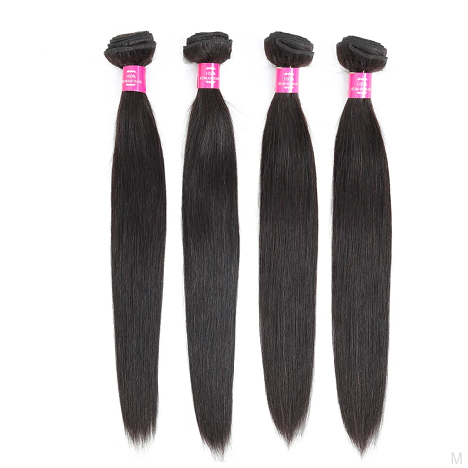 

Fashow Hair Indian Straight Hair Bundles Natural Black Human Hair Weaves 4 Bundles Pretty Remy Human Hair Bundles Double Wefts