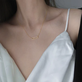 

925 Sterling Silver Zigzag Necklace Pendants Vintage Choker Korean Women Fashion Cute Jewelry Chain Friend Wholesale New 2020