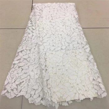 

HFX Embroidered Tulle Lace Fabric Wedding African red Flower Lace Fabric High Quality for wedding dress free shipping H2711