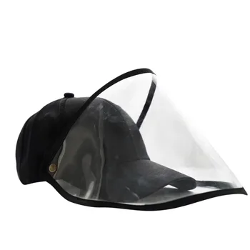 

Duskproof Clear Hats Anti-spit Protective Peaked Hat Dustproof Cover Baseball Cap Mask Adjustable Windproof Caps Outdoors 2020
