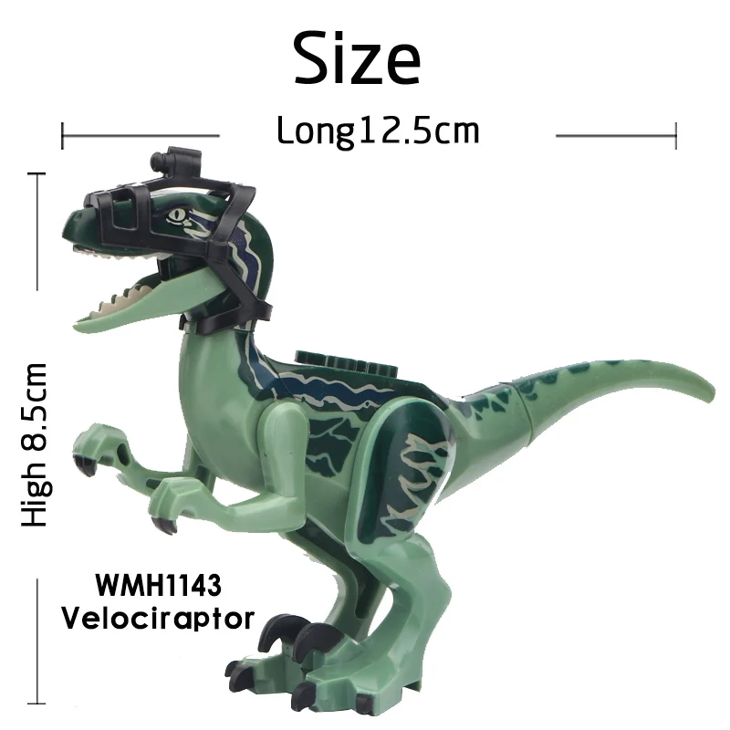 Velociraptor тираннозавр рекс дилофозавр птеранодон мир Юрского периода Динозавр строительные блоки детские игрушки L027 - Цвет: Фиолетовый