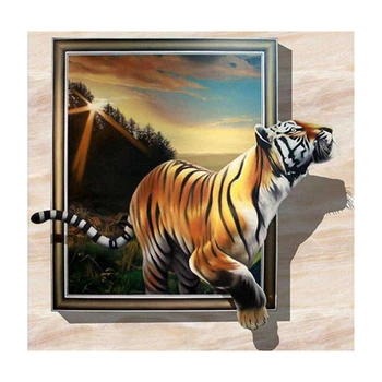 

Diamond Embroidery Tiger DIY Cross Stitch Beadwork Rhinestones Diamond Painting Animals Full Round Craft Kit Gift