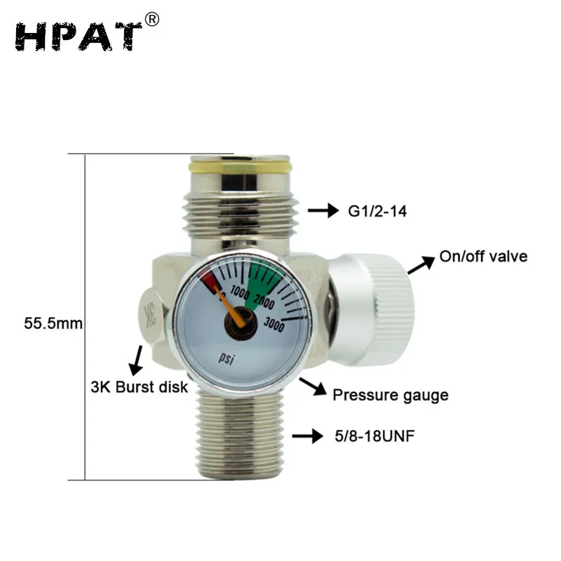 HPAT Пейнтбольный клапан с вкл/выкл 5/8-18UNF резьбовой покрытием Suface