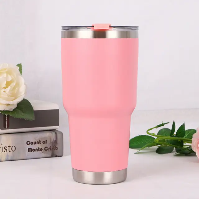 30oZ 1000ml Tumbler Vacuum Double Wall Insulation Travel Coffee Mug Insulated Stainless Steel Thermal Cup Water Bottle Pink