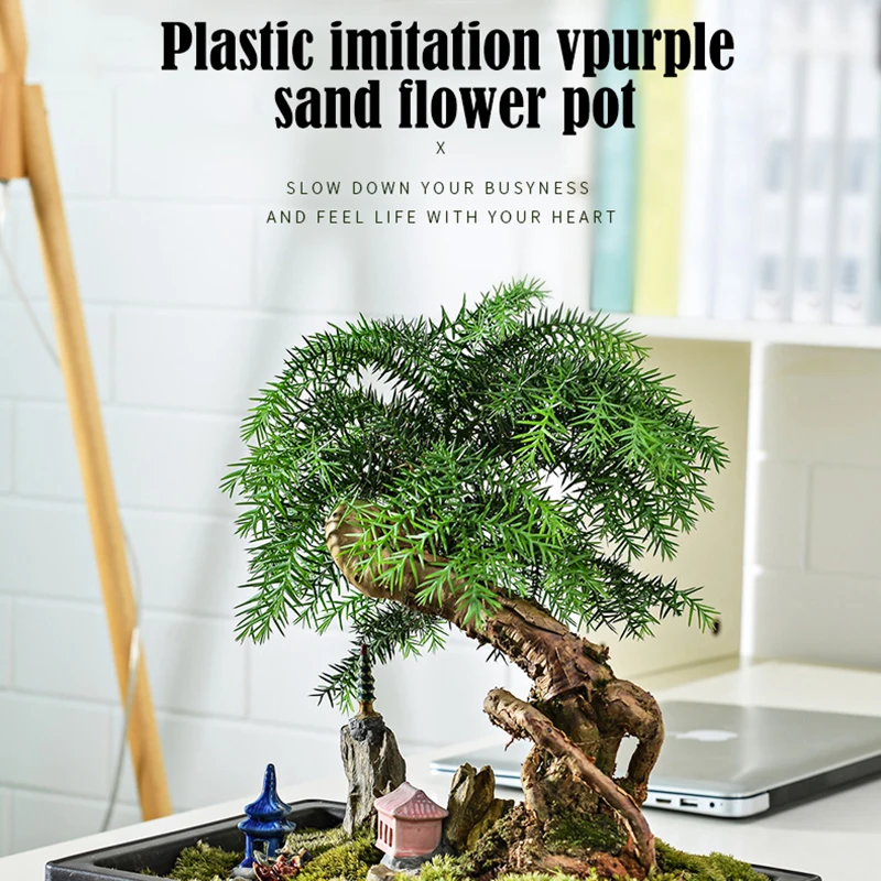 Antique Imitation Plastic Balcony Flower Pots Bonsai Cactus Bowl Nursery Basin Planter for Plants Crafts Tray S/L | Дом и сад