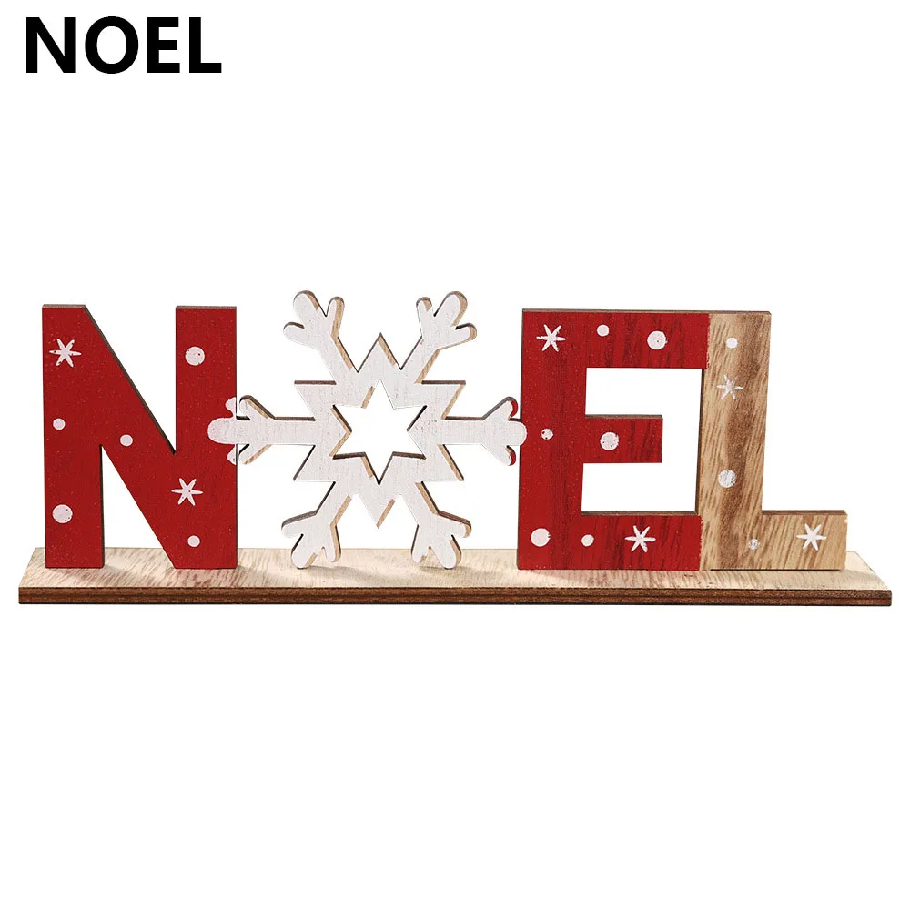1 шт. деревянные украшения Санта-Клауса, снеговика и Ноэля, милая новогодняя елка, поделки для рождественской вечеринки, настольные украшения для дома - Цвет: NOEL