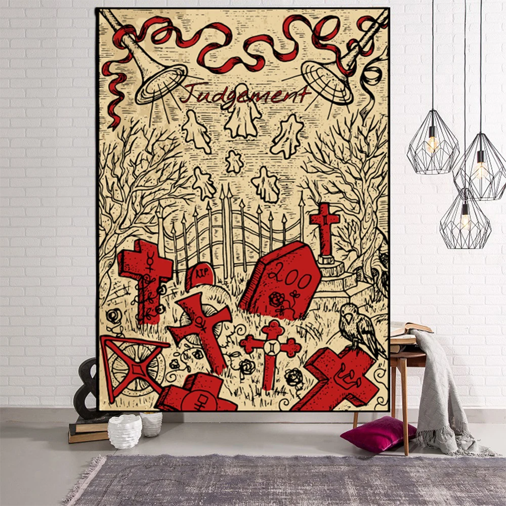 Tarot Card Divination Tapestry Home Wall Decoration Background Cloth Bedroom Dining Room Living | Дом и сад