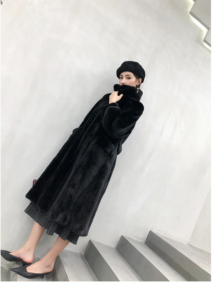 mink coat real natural fur coat long coat women coat winter coat real mink fur coat