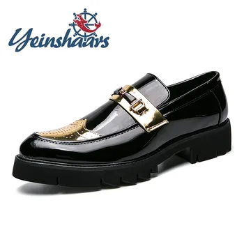 

Shiny Loafers Mens Shoes Casual Leather Shoes Stylish Bureau Busines Formal Shoes Classic Wedding Shoes Zapatos de Hombre Cuero