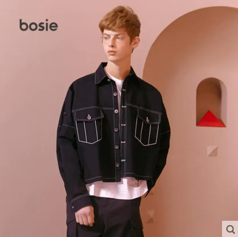 

XS-6XL 2019 New Men's new fashion Hair Stylist fashion Designer Coloured Bright Line Casual Short Jacket Coat plus size costumes