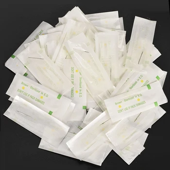 

50X Microblading Eyebrow Blades Shading Needles Tattoo Curved Disposable