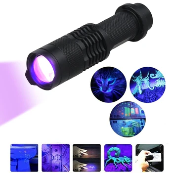 

LED UV Flashlight Ultraviolet Torch with 9Leds 365nm UV Light for Pet Urine Stains Detector Scorpion Hunting Mini UV Flashlight