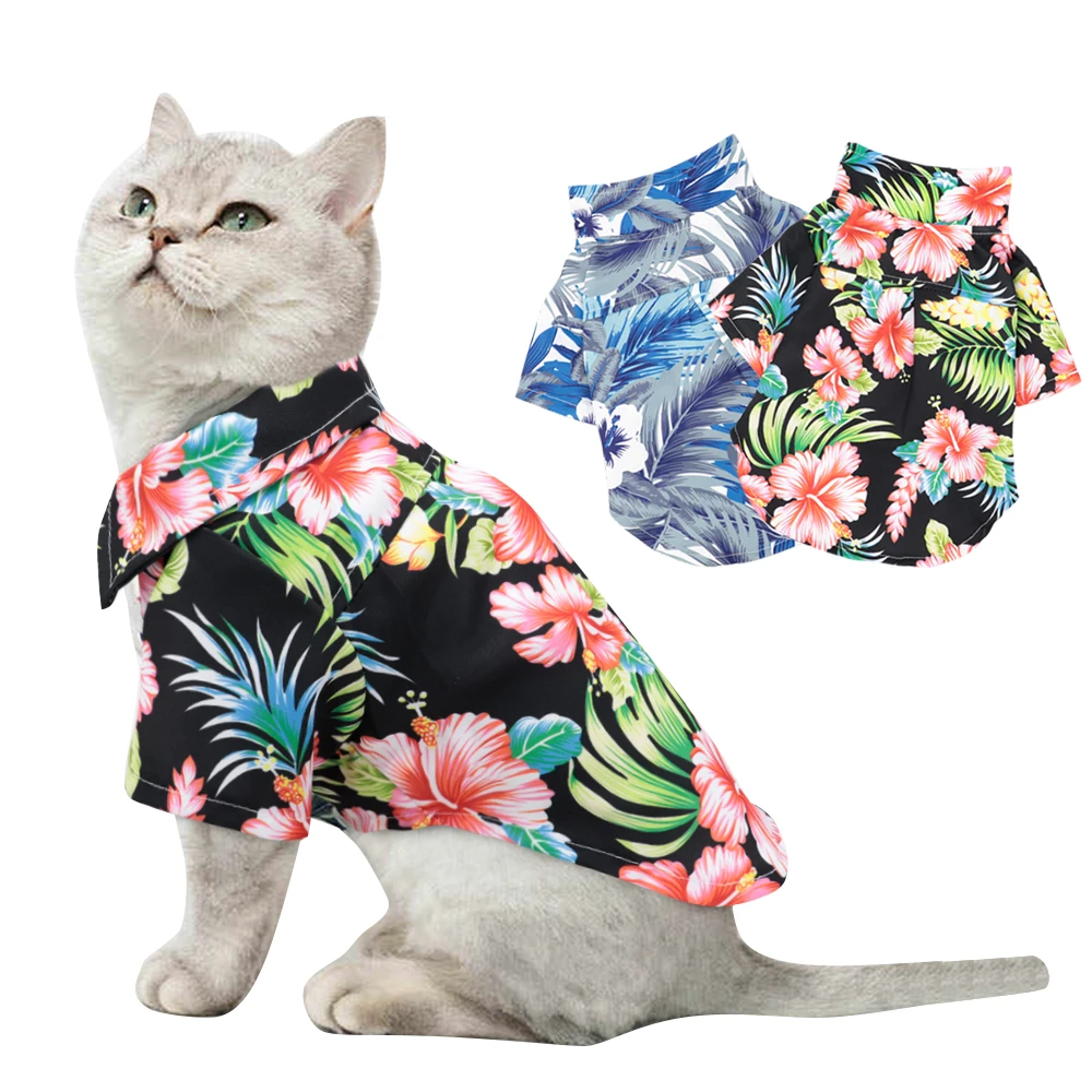 Ropa para perros Primavera Verano para perros pequeños medianos gatos de algodón estampado mascota cachorro Chihuahua ropa Pug camisetas y chaquetas para perro| - AliExpress