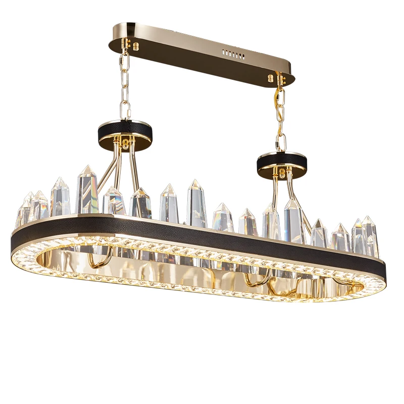 

Luxury Lamps Modern Minimalist Atmosphere Living Room Dining Room Leather Circular Iceberg Bedroom Crystal Chandelier