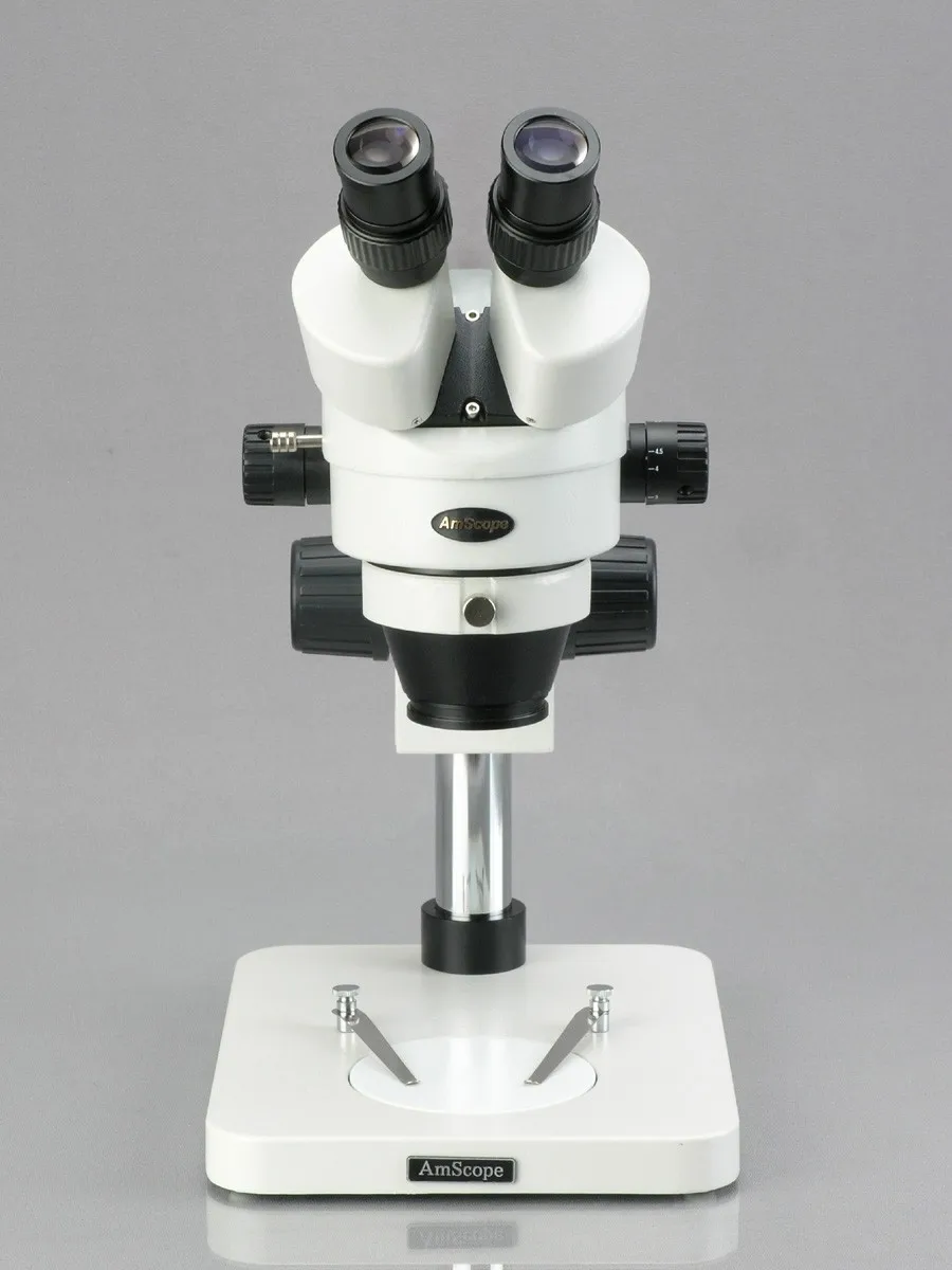 AmScope 테이블 기둥 스탠드, 확대 배율, 쌍안 스테레오 현미경, 특별 할인, 7X-45X